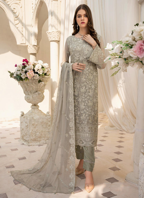 ELAYHA- 3PC UNSTITCHED EMBROIDERED SUITS